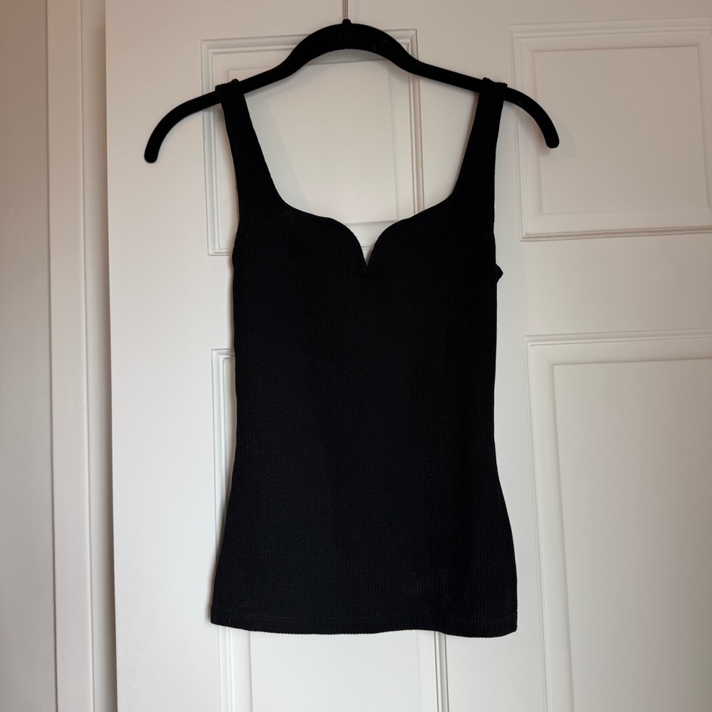 H&M Black Sweetheart Neckline Tank Top XS
